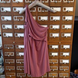Gentle Fawn Mauve Chrysanthe Goddess Grecian Dress Size 10 One Shoulder